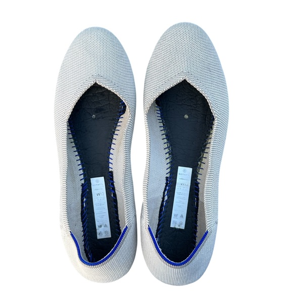 ROTHY’S The Flat Round Toe Ballet Flats in Flax Birdseye Gray | Women’s Size 12. - Picture 9 of 10